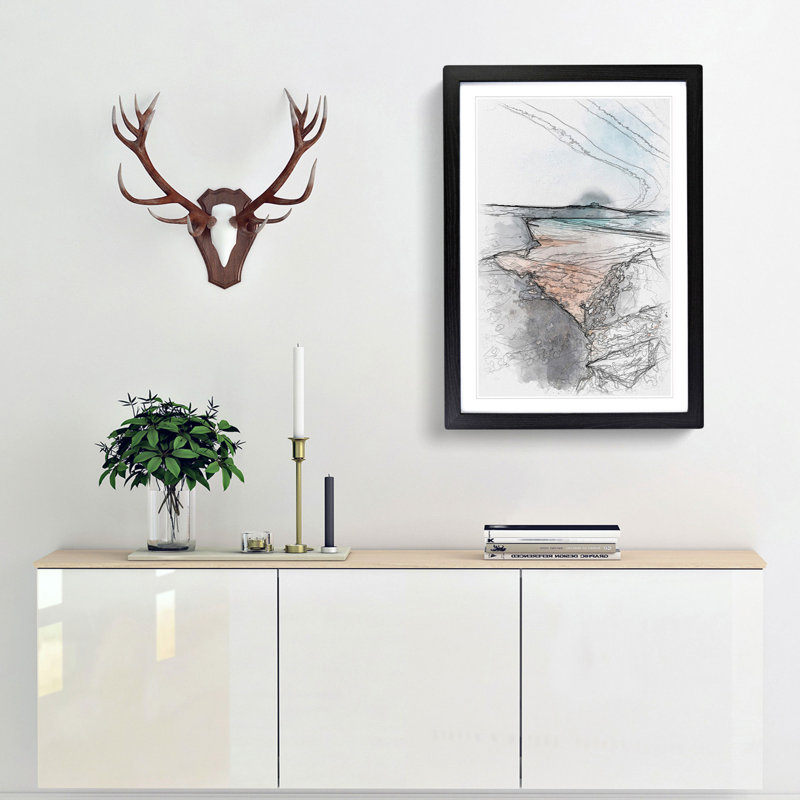 Tolcarne Beach in Newquay - Picture Frame Painting Print, Black Framed, 33cm H x 24cm W x 2cm D