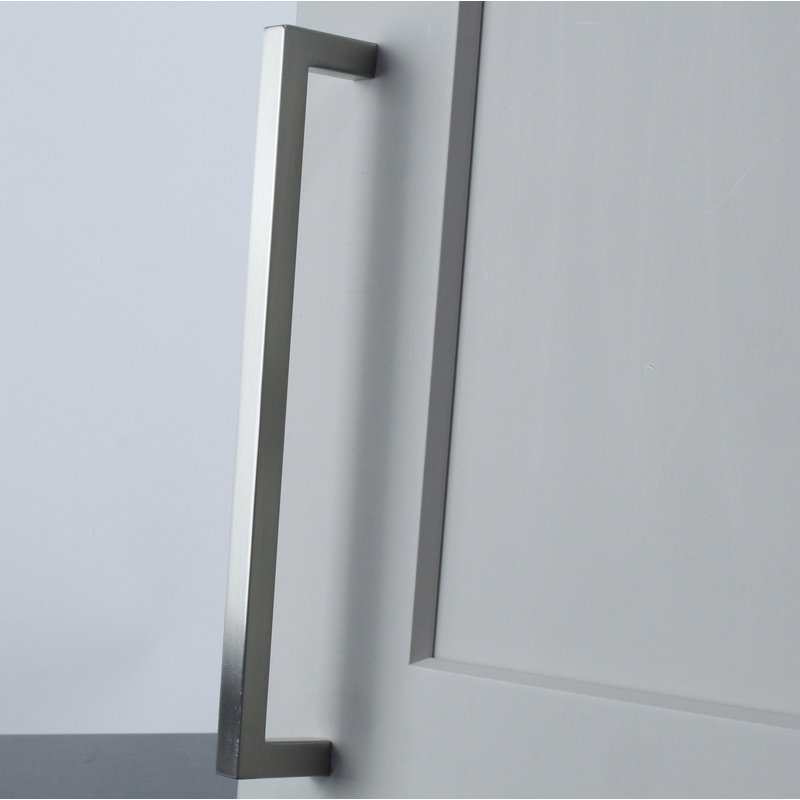 Poignée barre carrée 7 9/16" centré Kai, Nickel satiné