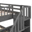 Lit superposé d'escalier gris pour chambre à coucher et dortoir. Avec garde-corps de rangement. Fabriqué en bois massif. Rangement élargi. Accès sécuritaire à l'escalier. Options de configuration polyvalentes. Aucune boîte à ressorts nécessaire. 250 lb