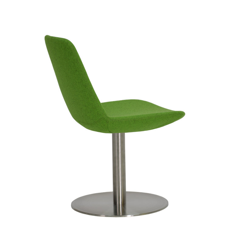 Eiffel 17'' H Faux Leather Upholstered Metal Side Chair, Chestnut Leatherette-PPM, Stainless Steel