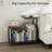 G-Shaped Corner Side Table, Rustic Brown, With Storage Shelf, Perfect For Small Spaces