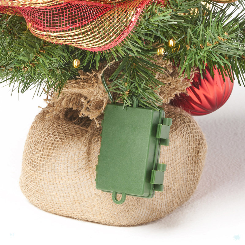 Burlap Tree With 50 Warm White LED Lights-Battery Operated