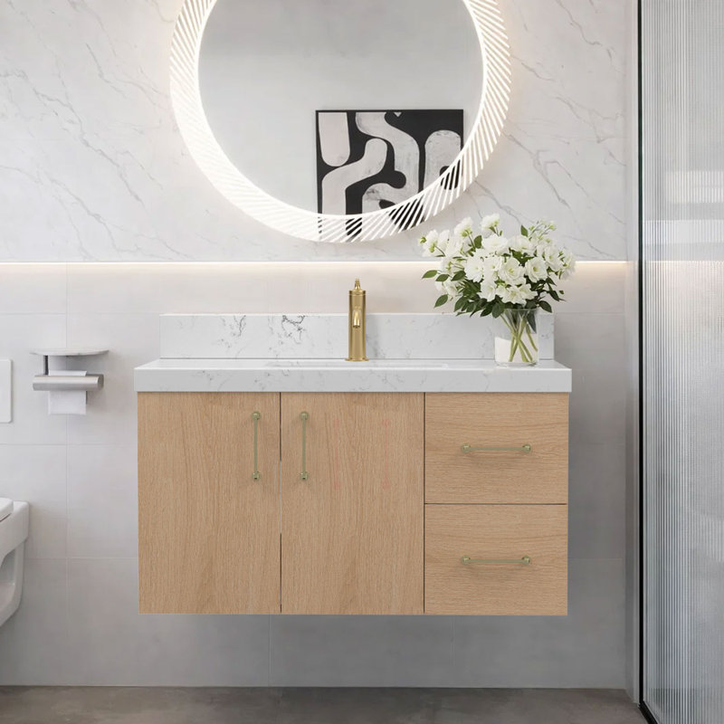 Derrickson  36'' Single Bathroom Vanity With Single Sink Top