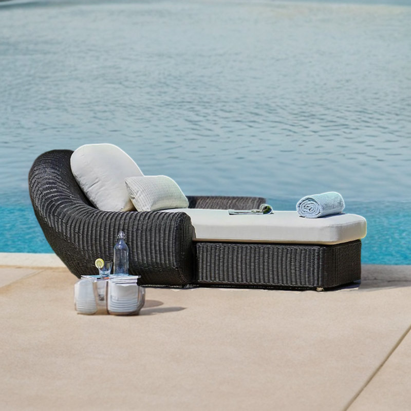 Structure en aluminium pour chaise longue inclinable d'extérieur, Noir
