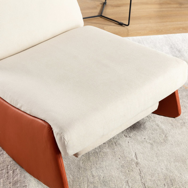 Fauteuil inclinable berçant avec revêtement orange stable et confortable
