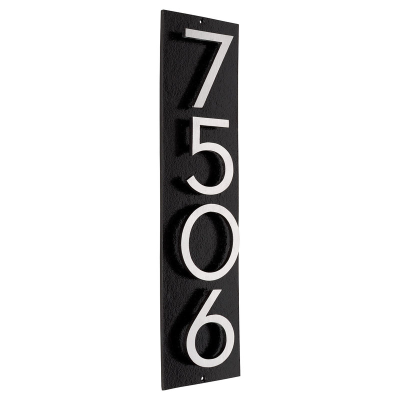Plaque murale rectangulaire verticale flottante 6 po, Noir / deux tons, Oui