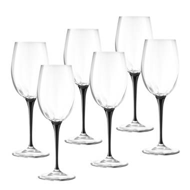 Joyjolt Geo Crystal White Wine Glasses - 14 Oz - Set Of 4 European