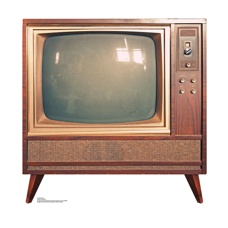 Vintage TV Shaped Cardboard Cutout 32" x 31"
