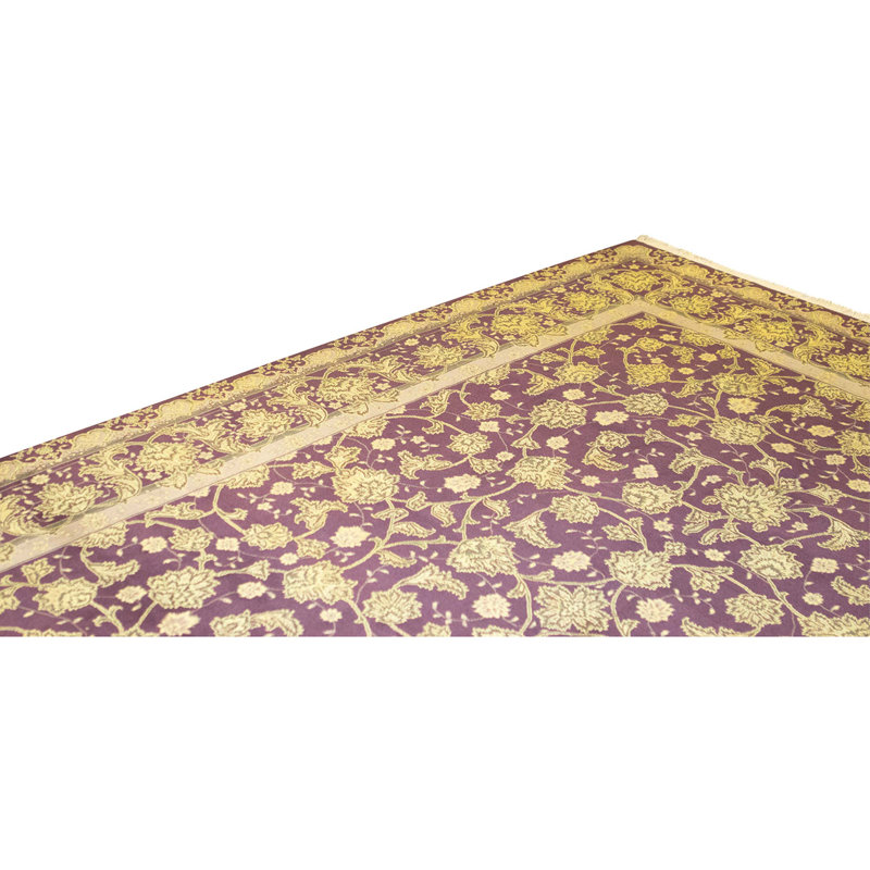 Hand Knotted Wool Oriental Area Rug in Aubergine