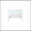 Lit simple avec tête et pied de lit, lit en bois d'hévéa, blanc