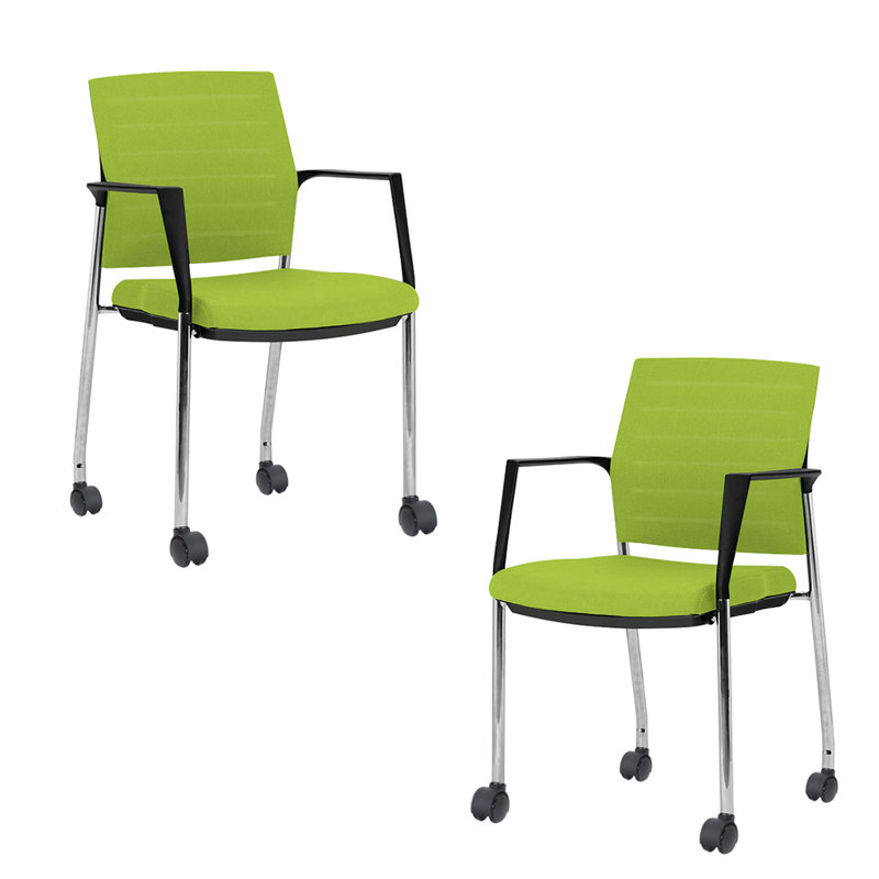 Chaise empilable d'invité / de réception, Noir, Oui, Vert