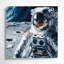 Art mural sur toile gris "Space buzz Aldrin Moon Landing"-1767419238