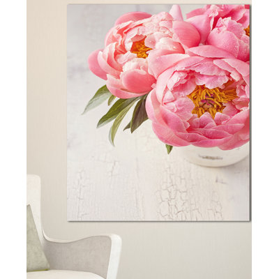 «Peony Flowers in Vase», reproduction de photo sur toile tendue