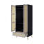 Armoire-penderie haute 70,8 po avec 2 portes en rotin et 1 tiroir