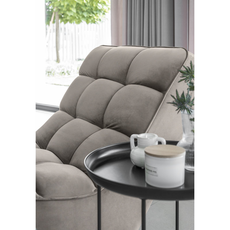 Mylee Upholstered Chaise Lounge, Light Grey