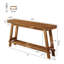 Console en bois massif de 63 pouces de long, table de couloir à deux niveaux de style campagnard, table de canapé avec tablette derrière le canapé