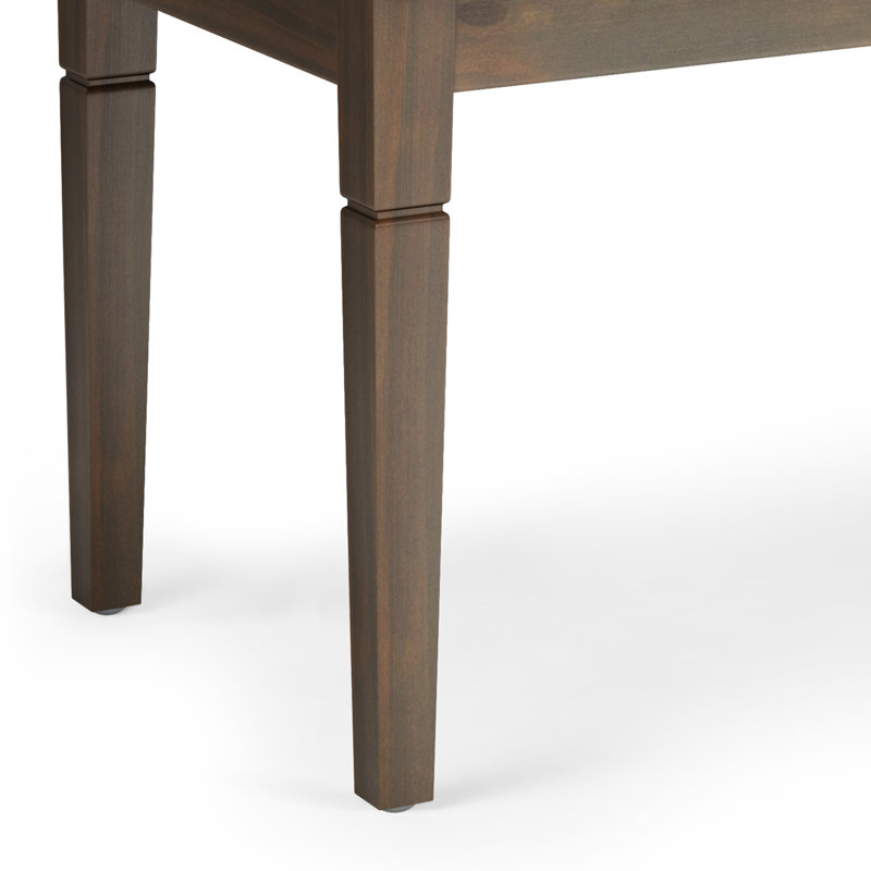 Banc de repose-pieds touffeté à aspect lin l 48 po Waverly, Bleu denim