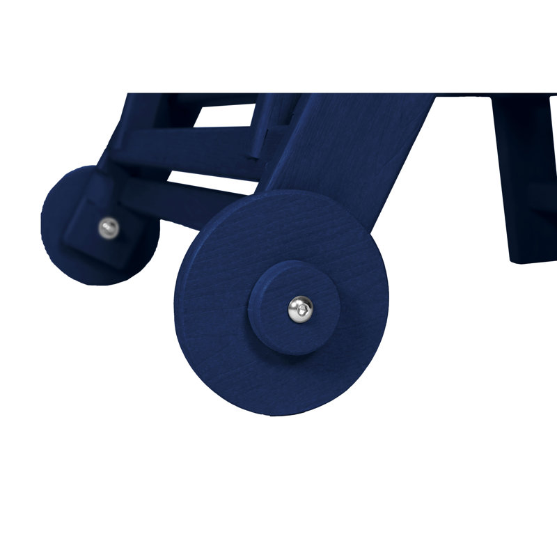 Outdoor Lounge Chair  2 , 5 With Wheels & Cup Holder, Navy Blue, Corroding For Pool, Deck, Patio Stain, Navy Blue