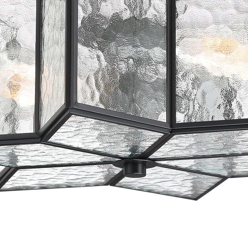 Aireen 2 - Light 41cm Unique/Statement Star Semi Flush Mount Light, Black