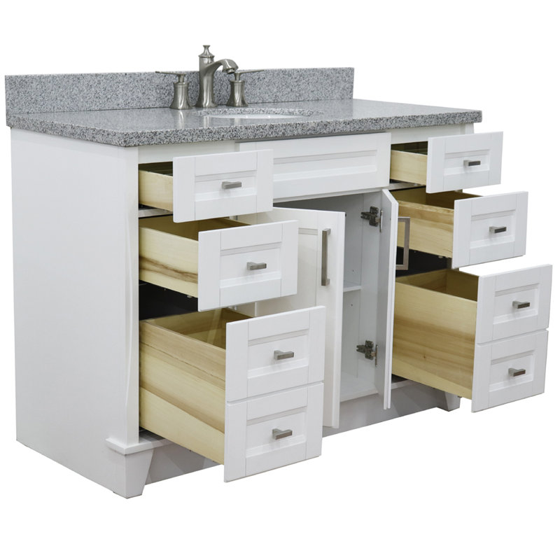 Ensemble de meuble-lavabo simple 49 po Abdijabar, Mable grise