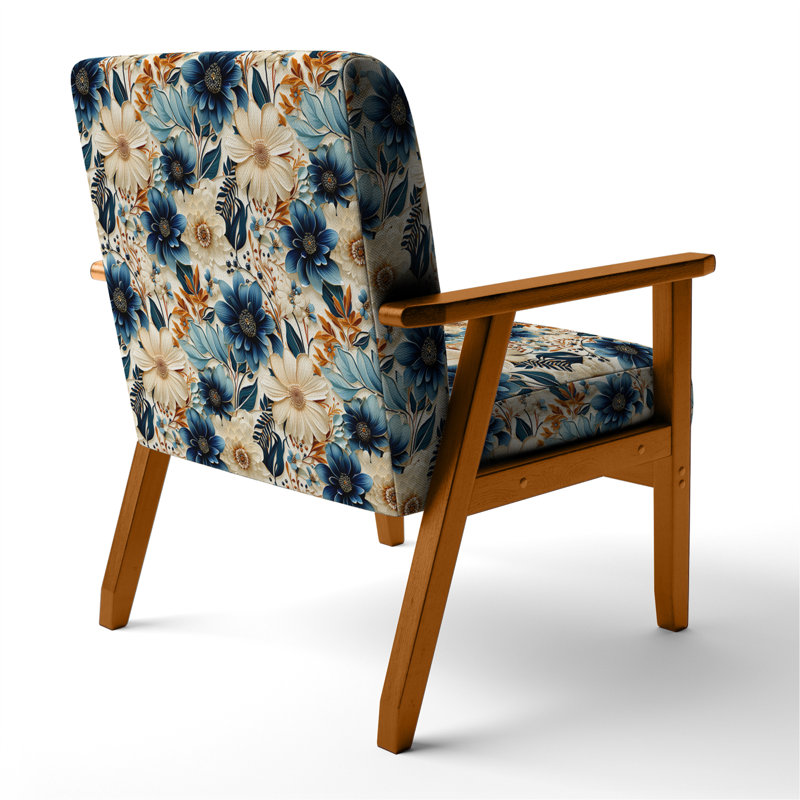 Fauteuil Naiana, Accoudoirs carrés bruns