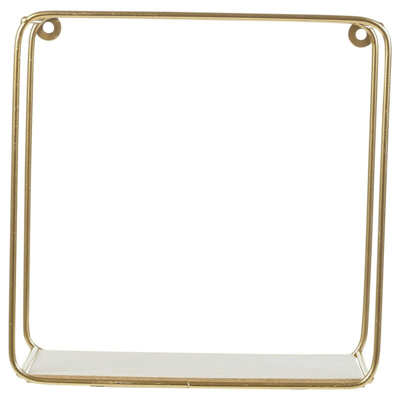 2 Piece Square Metal Floating Shelf, Gold