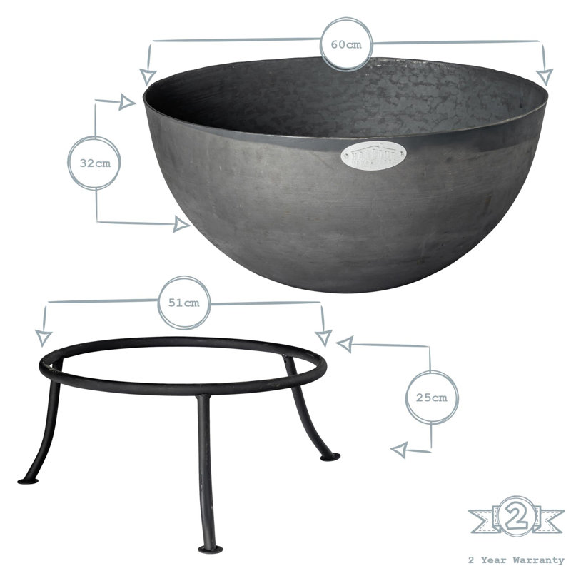 Harbour Housewares - Steel Fire Pit - 60cm