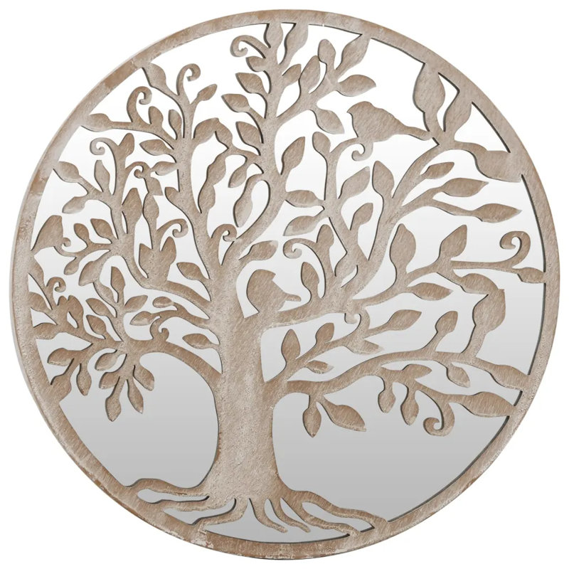 Crooke Metal Flat Wall Mirror, Sand, 60cm H x 60cm W