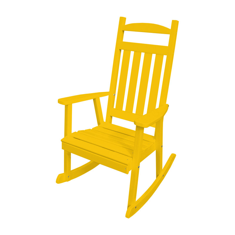 Chaise berçante de porche classique Aaliayh, Jaune citron