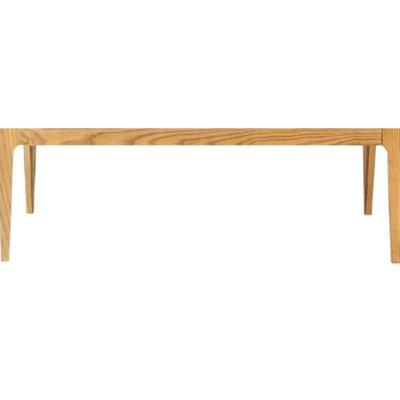 Natural Wood Legged Frosted Glass Table For Living Room, 88Lb Heavy Sophisticated Occasional With Glass, 14.6" Height