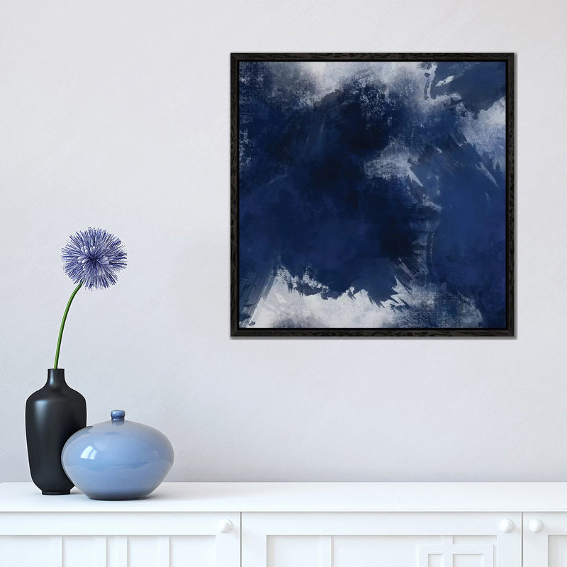 Super Splash I by Marcus Prime - Painting on Canvas, 45.72cm H x 45.72cm W x 3.81cm D, Black Framed