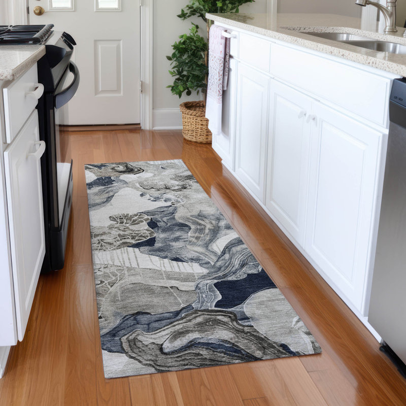 Premium Machine Washable Mehara AMF1691 Abstract Rug, Runner 2'3" x 7'6"
