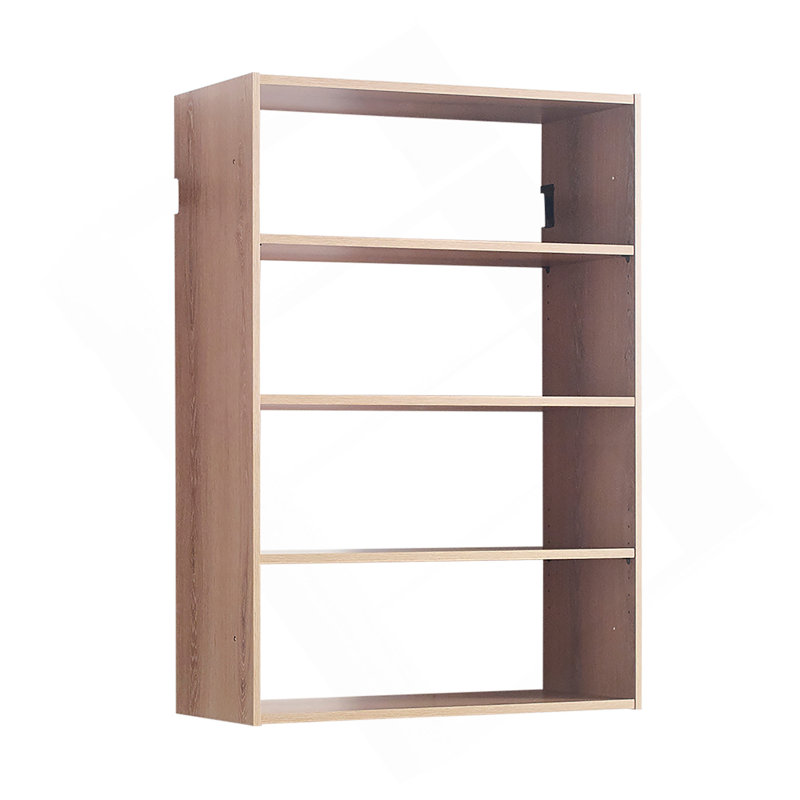 Devi Oak Wall Mounted Wood Closet System, Oak