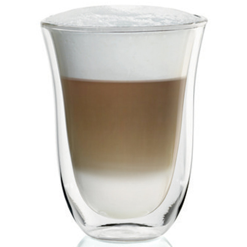 De'Longhi set of 2 Latte Double Wall Thermal Glasses, 2 oz