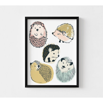 Reproduction d'art héritier mignon Arit, art mural encadré petit hérisson, affiche de dessin adorable animal