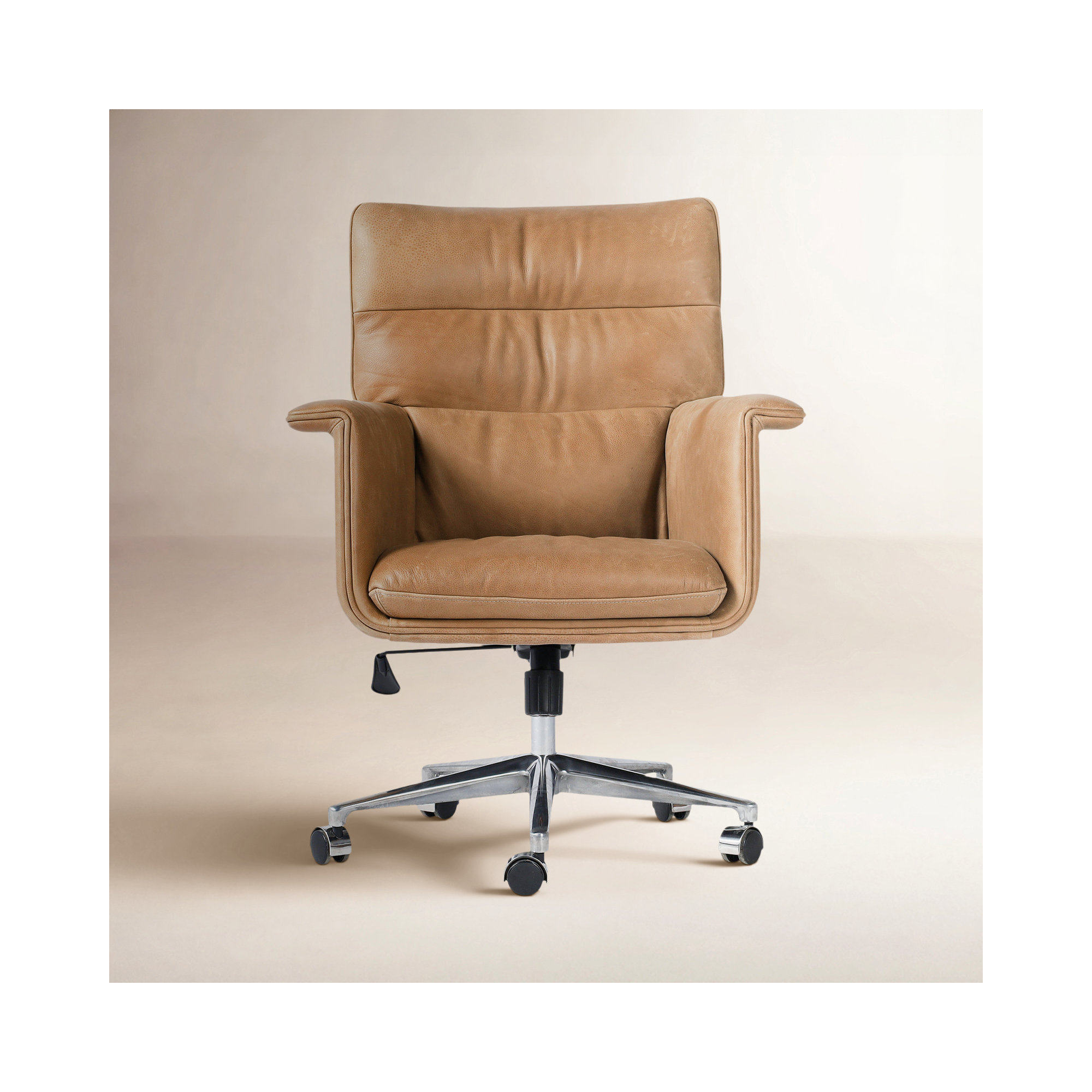 Savita Swivel Office Chair, Palermo Drift Top Grain Leather