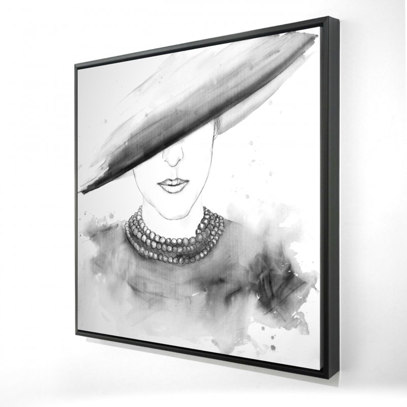 " Mysterious Lady With A Hat ", 24" H x 24" W