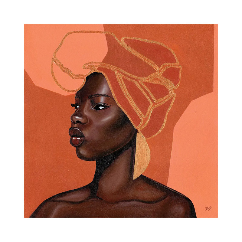 « Adah » par Bria Nicole-impression d’art graphique, H 12 po x l 12 po x P 1,5 po, Toile tendue, Pas de tapis
