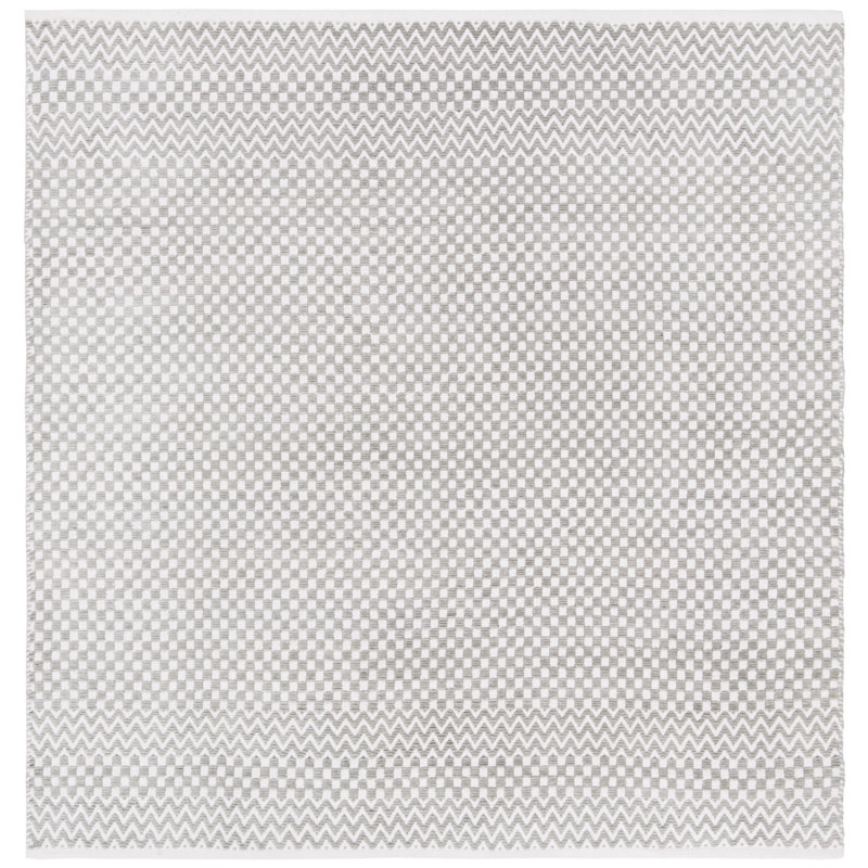 Alpizar Flat Weave Cotton Geometric Rug, Square 6'
