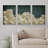 Clouds " Green Navy Blue Pastel Clouds Abstract Landscapes Vintage Moody Minimalist Wall Decor Artwork 3 " 3 - Pieces-98126499-98126496