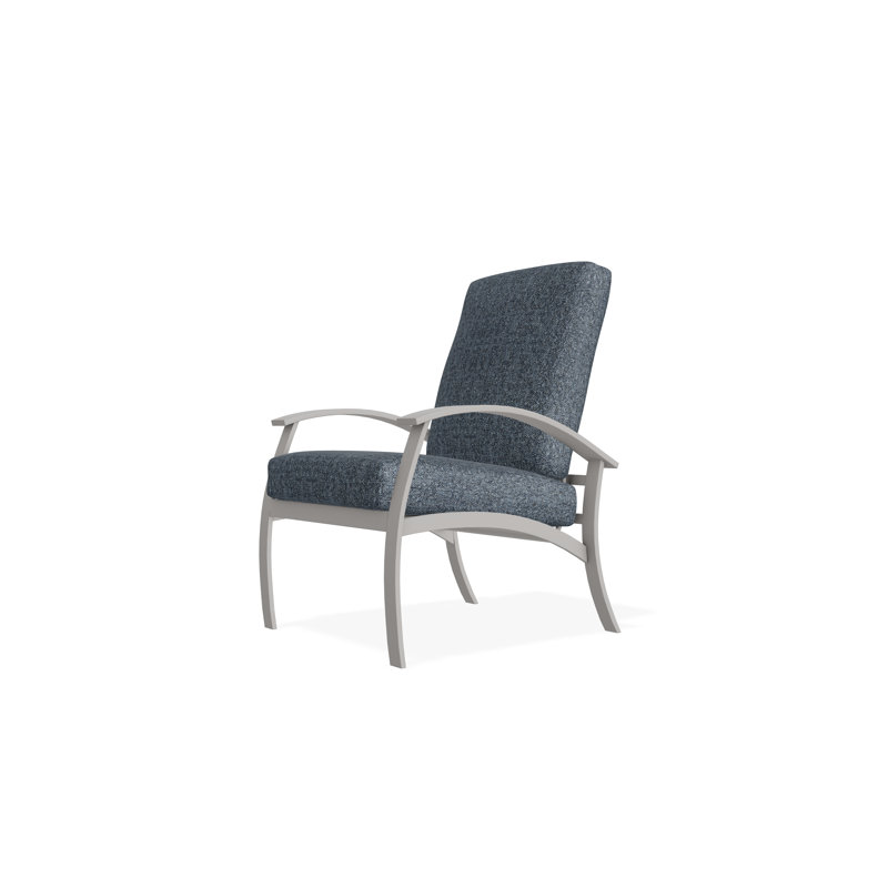 Belle Isle Outdoor Lounge Chair, Restore Indigo, Warm Gray