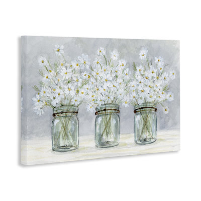 "Daisies In Jars", art mural sur toile par Patti Bishop