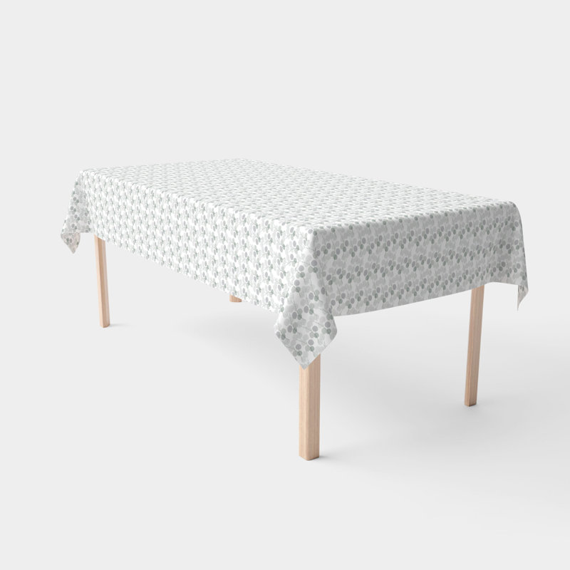 Rectangular Tablecloth, 100% Cotton, 52X104", Monochrome Branches, 104" L x 52" W