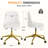 Modern Mid-Back White Swivel Desk Chair, Height Adjustable Home Office Chair for Bedroom, Living Room & Vanity Makeup-2092571540