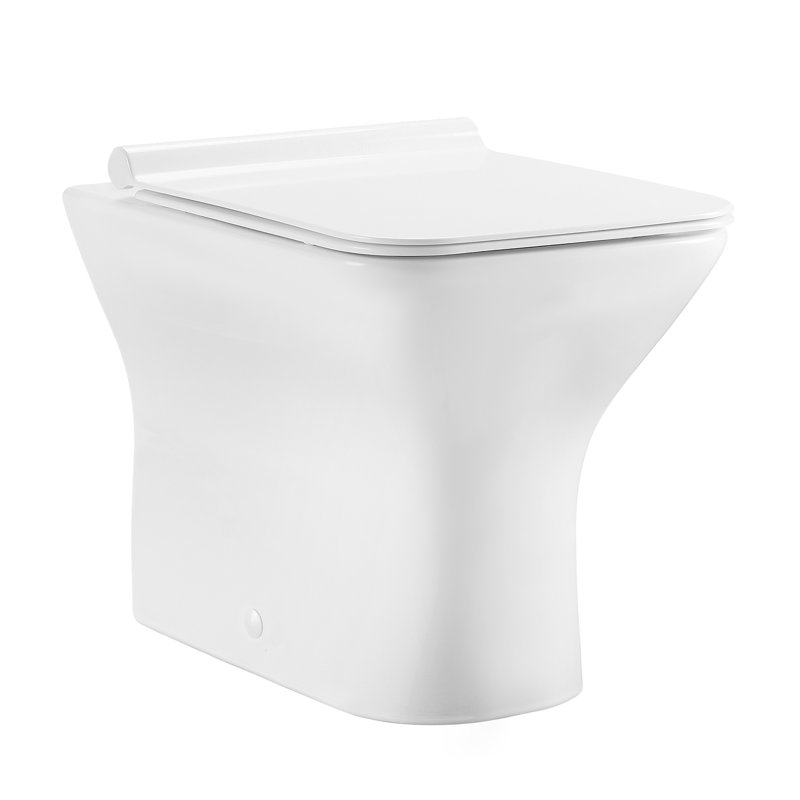Ensemble de cuvette de toilette Carre Back to Wall en blanc brillant