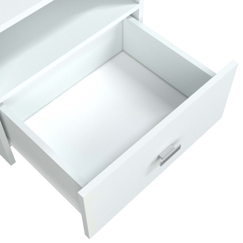 Collection Coriell Omega - (1) table de chevet - Assemblage facile, Blanc