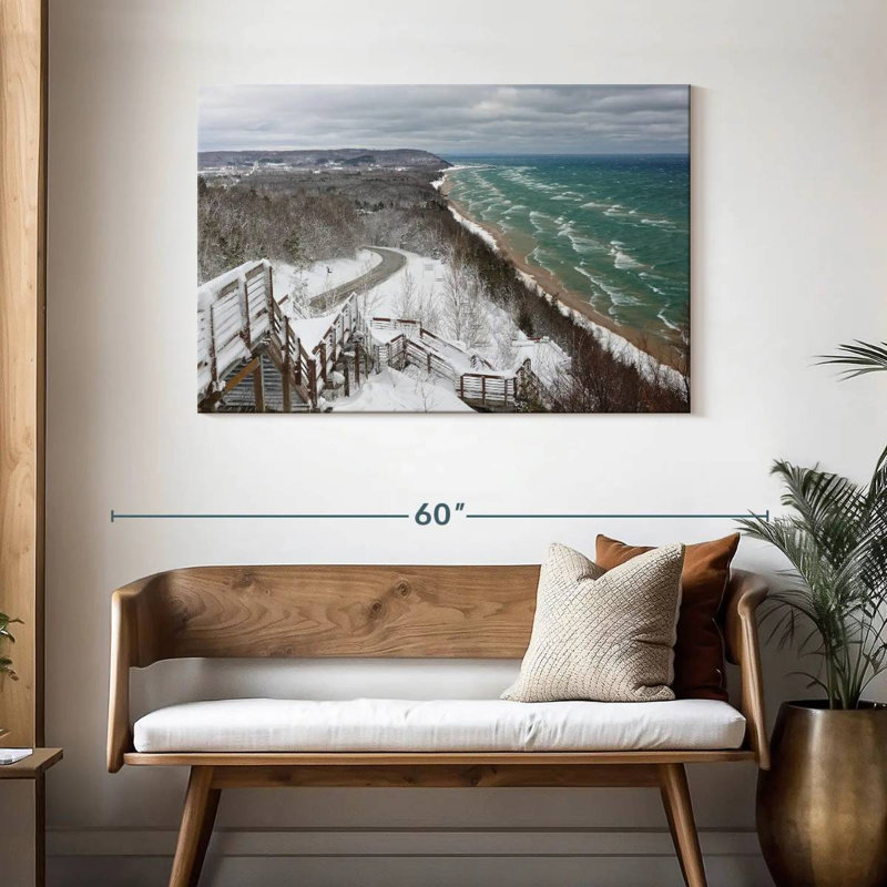 Scène d'hiver à Alvord Lake Michigan, H 30 po x l 45 po