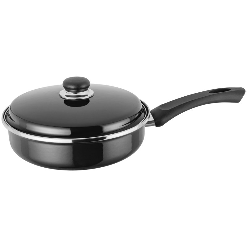 Judge Essentials Enamel, 24cm Sauté Pan, Non-Stick, Black