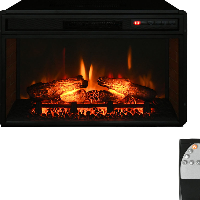 Foyer électrique 27 po, 1400 W, noir, offre une zone de détente semblable à une flamme, 1400 W, noir, 27 po, avec intensité de flamme réglable