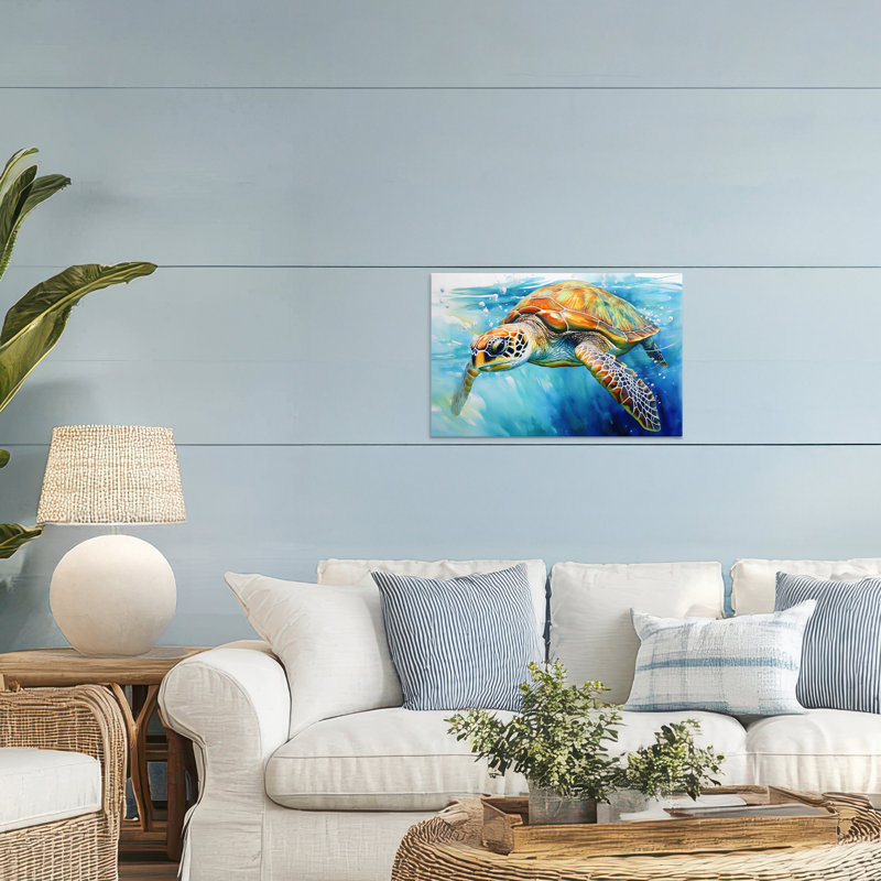 Graceful Swimmer Tortoise Canvas, design by Creative Studio, 20" H x 30" W
